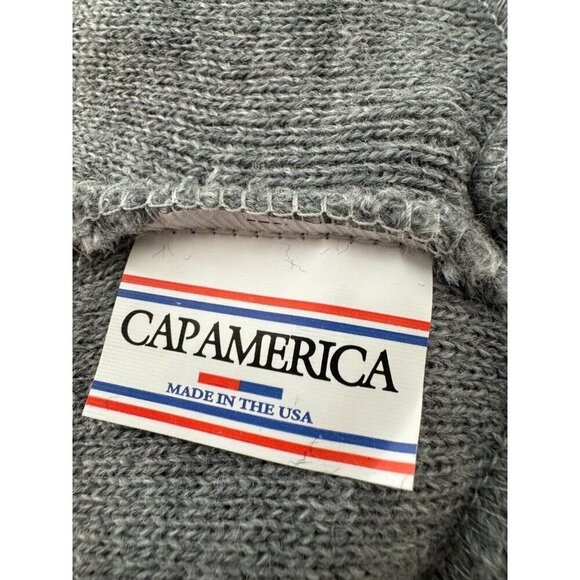 Cullather Center Cap America Heather Grey Knit with Cuff Beanie Winter Hat - Picture 5 of 5